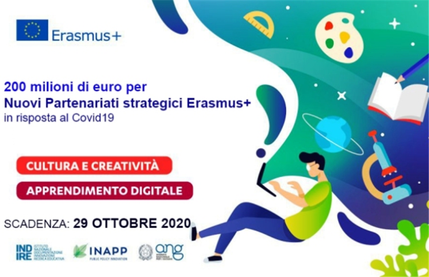 Erasmus+ 2020 stanzia 200 milioni di euro per partenariati su educazione digitale e creatività: il corrigendum alla Guida e la nuova scadenza
