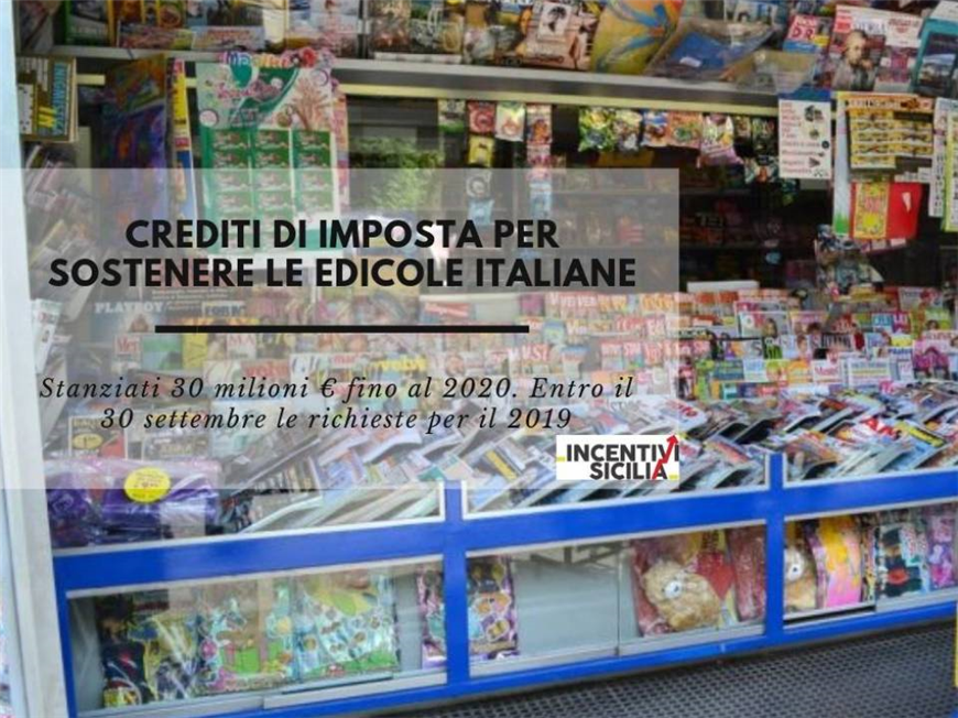 Crediti di imposta per sostenere le edicole italiane. Stanziati 30 milioni € fino al 2020