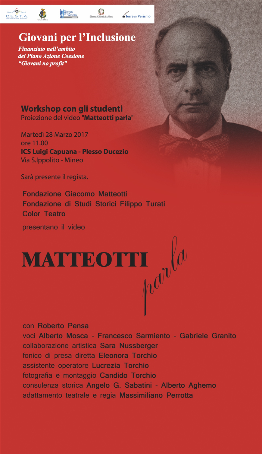 Un workshop a Mineo con la proiezione del video "Matteotti parla